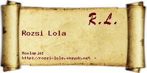 Rozsi Lola névjegykártya
